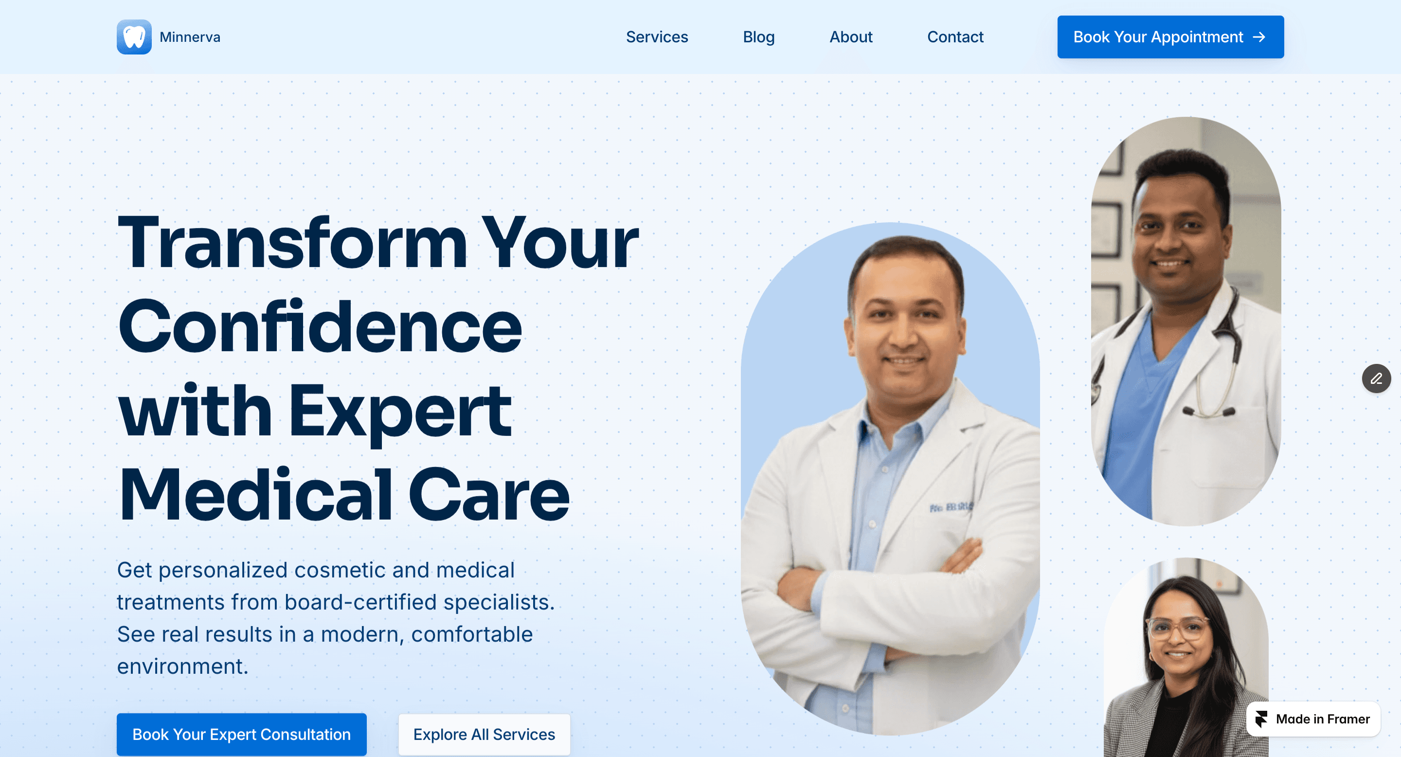 Minnerva website screenshot